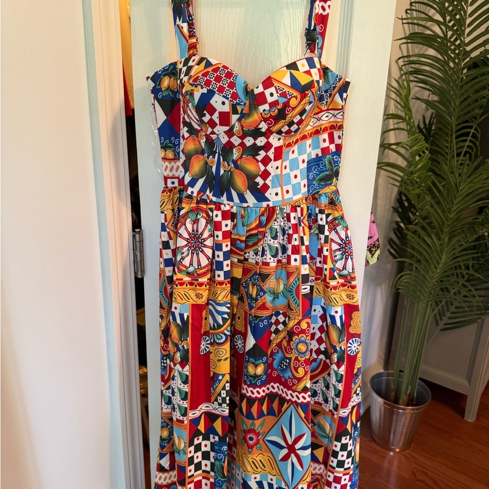 Fashion Nova Multicolor Patchwork Midi Dress - image 1